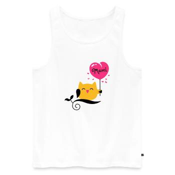 eule - owl - uhu - kauz - Mami - Mutti - 3C - Männer Premium Bio Tank Top - Weiß - Vorne - AI Model Male 178 light (178cm)