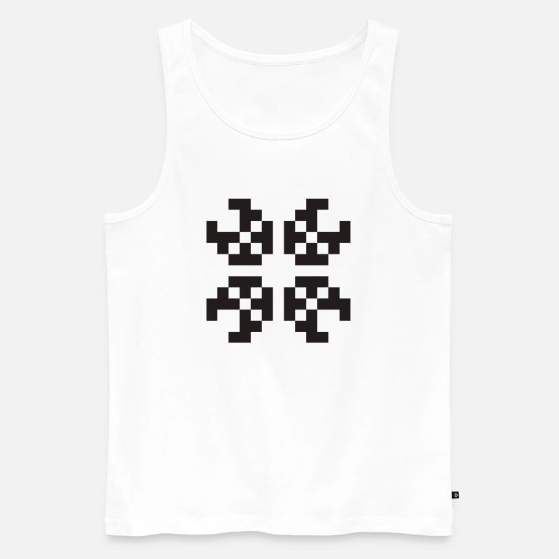 Pixel Figur Programmierer Webdesigner Geschenk - Männer Premium Bio Tank Top - Weiß