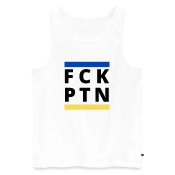 FCK PTN - Men's Premium Organic Tank Top - white - Front - AI Model Male 178 light (178cm)