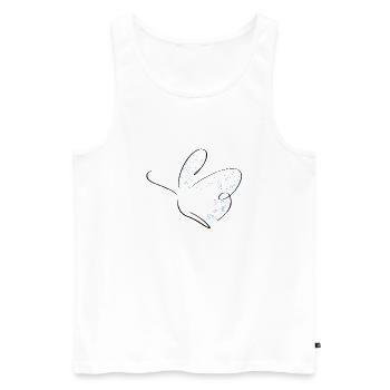 Butterfly Line Art - Minimaliste avec couleur - Débardeur bio Premium Homme - blanc - Devant - Michal (187cm)