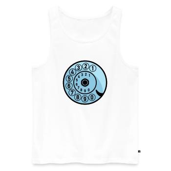 Dial Vintage Phone Call Retro Technology - Men's Premium Organic Tank Top - white - Front - AI Model Male 178 light (178cm)