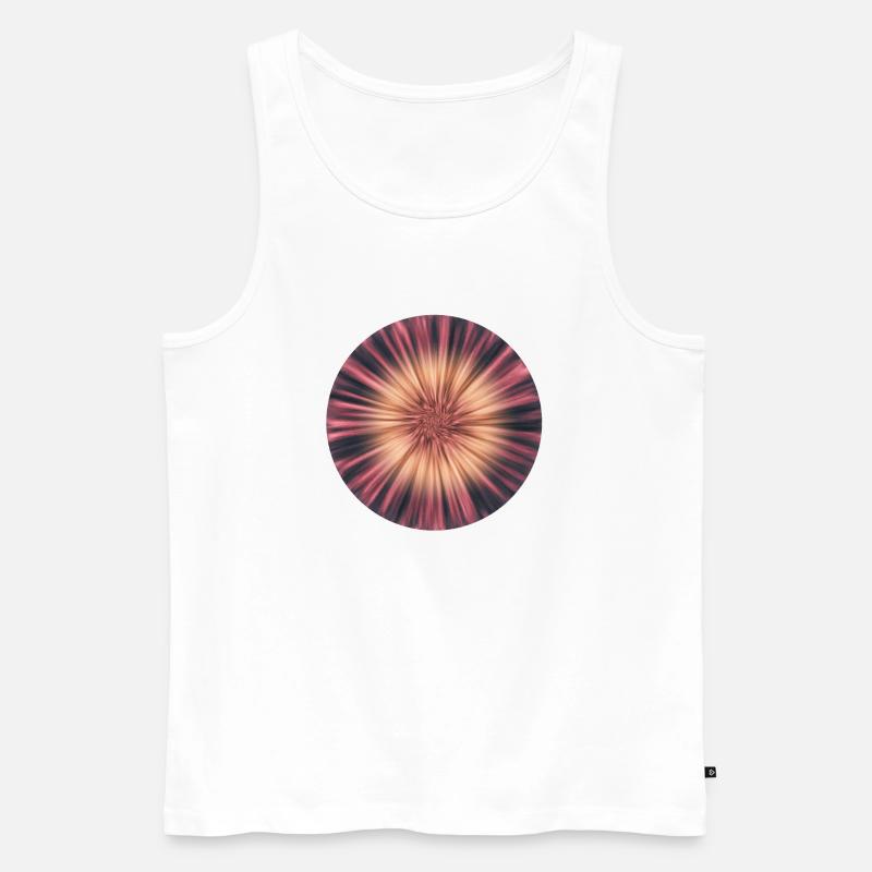AbstractTie Dye Flower Pattern - Männer Premium Bio Tank Top - Weiß