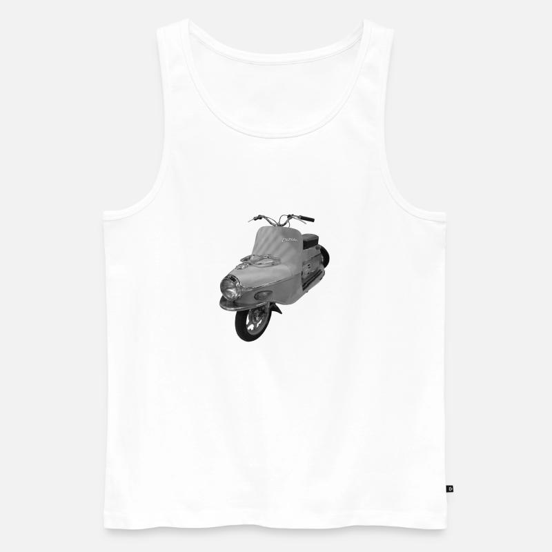 Motorroller Cezeta Tschechoslowakei Oldtimer - Männer Premium Bio Tank Top - Weiß