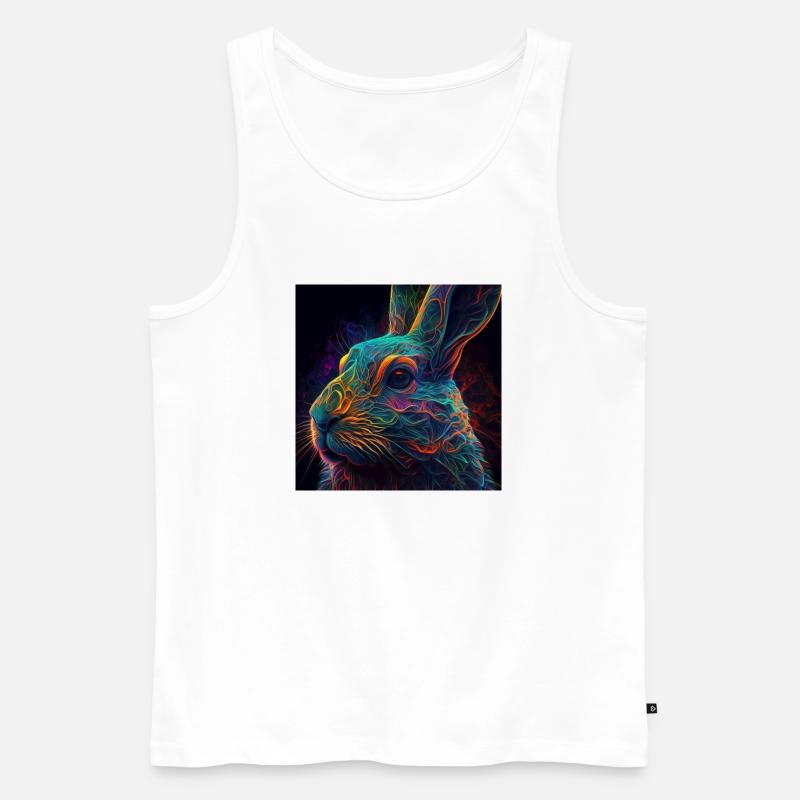 Farbiger Hase, einzigartiges Design - Männer Premium Bio Tank Top - Weiß