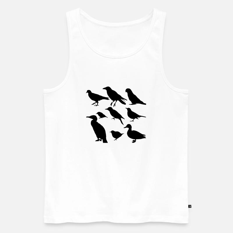 Vögel minimalistisch, Silhouetten - Männer Premium Bio Tank Top - Weiß