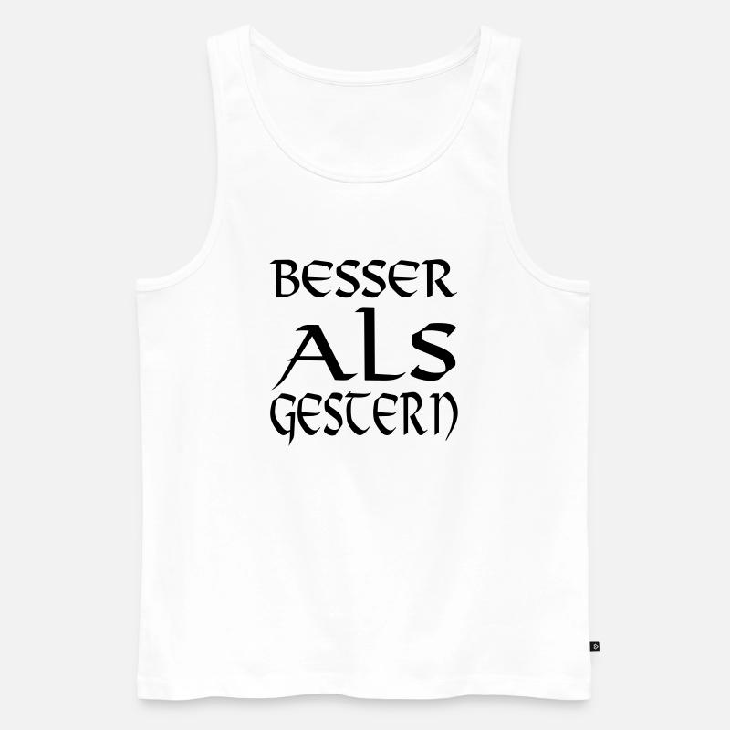 besser als gestern - Männer Premium Bio Tank Top - Weiß