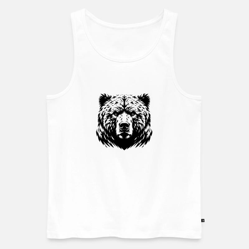 Mächtiger Bär | Powerful bear - Männer Premium Bio Tank Top - Weiß