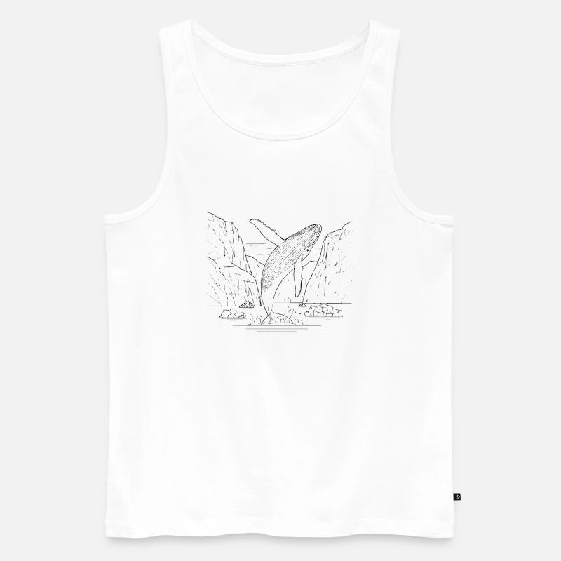 Wal mit Eisbergen - Männer Premium Bio Tank Top - Weiß
