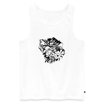 V8_Motor - Men's Premium Organic Tank Top - white - Front - AI Model Male 178 light (178cm)