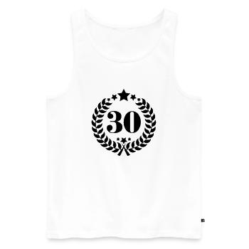 30ter Geburtstag Kranz Jubiläum - Männer Premium Bio Tank Top - Weiß - Vorne - Michal (187cm)