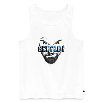 Gratla bayrisch dialekt - Männer Premium Bio Tank Top - Weiß - Vorne - Michal (187cm)