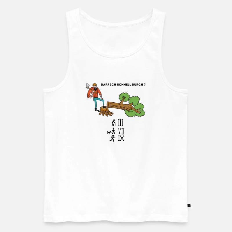 Darf ich schnell durch - Männer Premium Bio Tank Top - Weiß