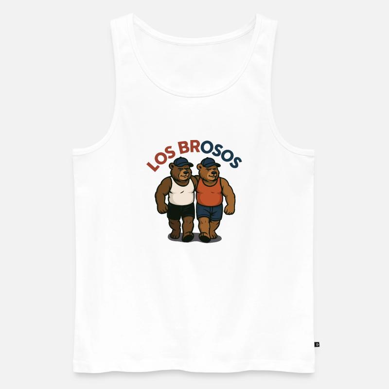 Los Brosos - Männer Premium Bio Tank Top - Weiß