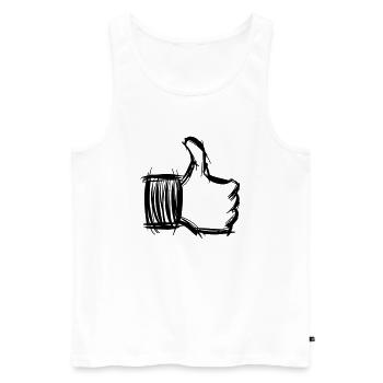 Thumbs high symbol, hand drawn - Men's Premium Organic Tank Top - white - Front - AI Model Male 178 light (178cm)