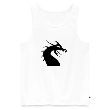 Silhouette de tête de dragon - Débardeur bio Premium Homme - blanc - Devant - Michal (187cm)
