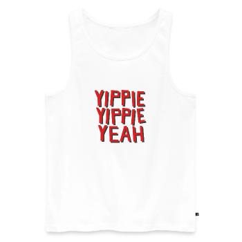 Yippie Yippie Yeah - Die 2000er-Party - Männer Premium Bio Tank Top - Weiß - Vorne - AI Model Male 178 light (178cm)