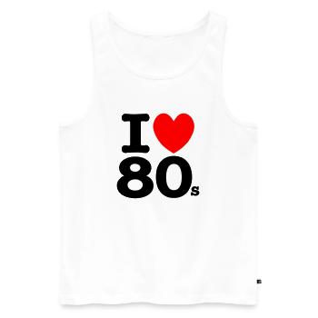 i love 80s - Männer Premium Bio Tank Top - Weiß - Vorne - Michal (187cm)