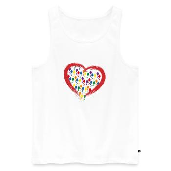 Color Herz Love Bo-Grafik - Männer Premium Bio Tank Top - Weiß - Vorne - Michal (187cm)