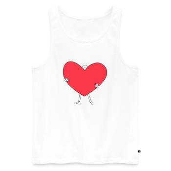 Sweet male with heart in his hands - Men's Premium Organic Tank Top - white - Front - Michal (187cm)
