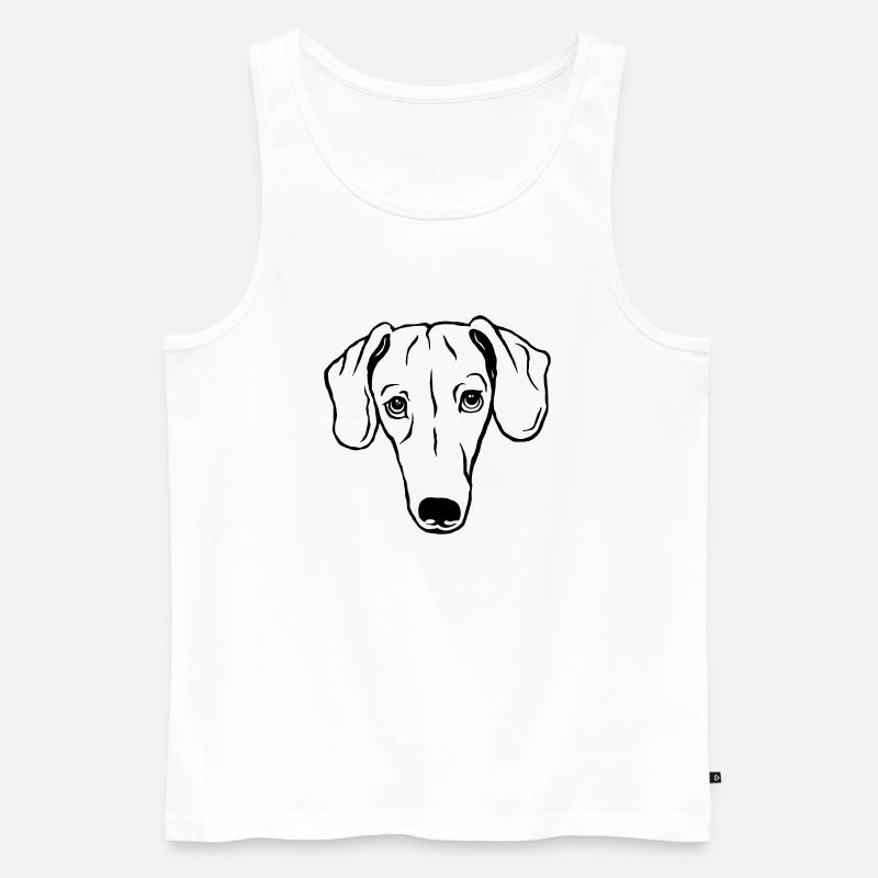 Dackel, kurzhaar - Männer Premium Bio Tank Top - Weiß