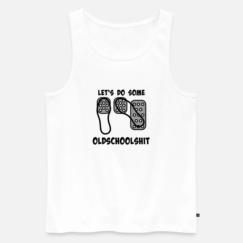 Pedale - Oldschoolshit - Spitze-Hacke-Technik - Männer Premium Bio Tank Top - Weiß