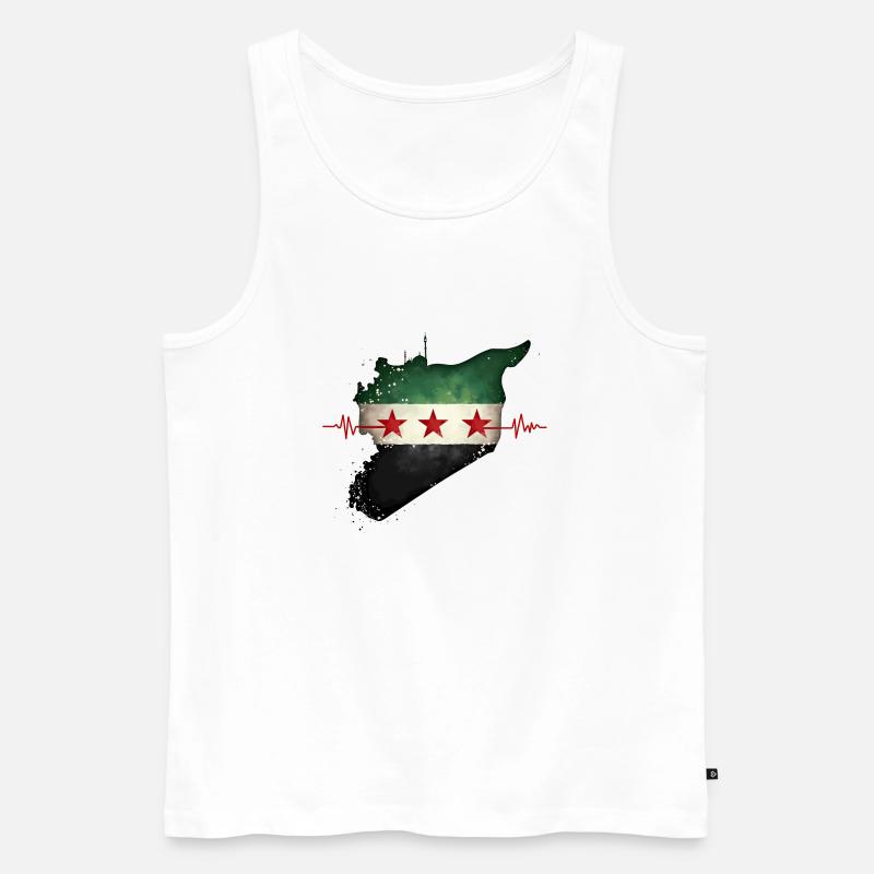 Drapeau Syrie - Drapeau Syrie Libre - Centre de table - Débardeur bio Premium Homme - blanc