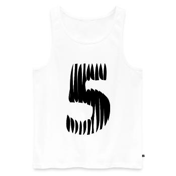 Maillot numéro 5 - Débardeur bio Premium Homme - blanc - Devant - Michal (187cm)
