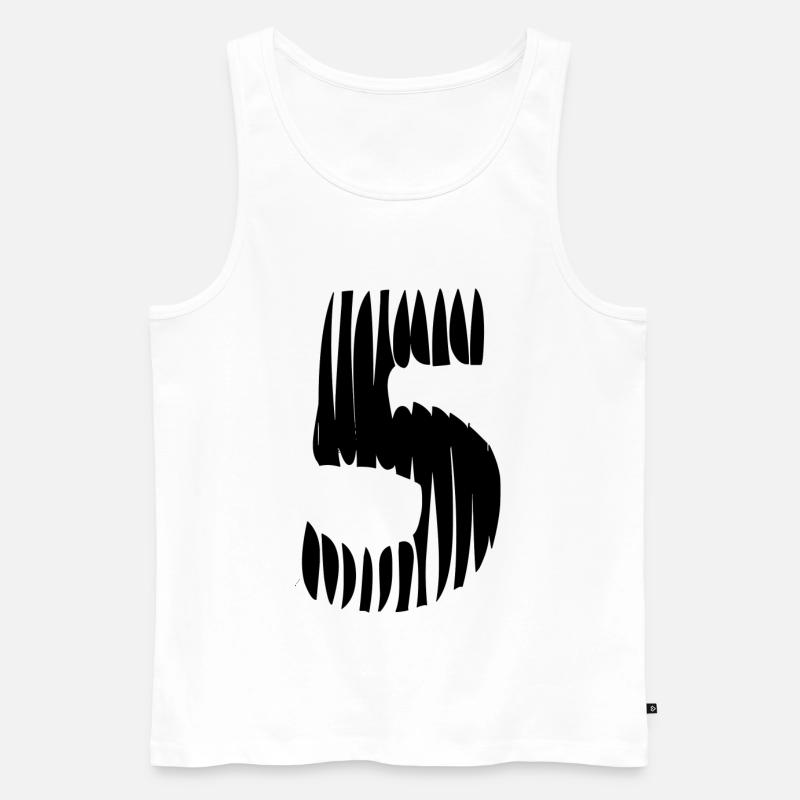 5 Zahl Trikot - Männer Premium Bio Tank Top - Weiß