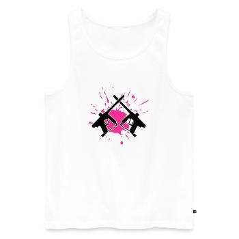 paintball_crossed_guns_splash - Men's Premium Organic Tank Top - white - Front - Michal (187cm)