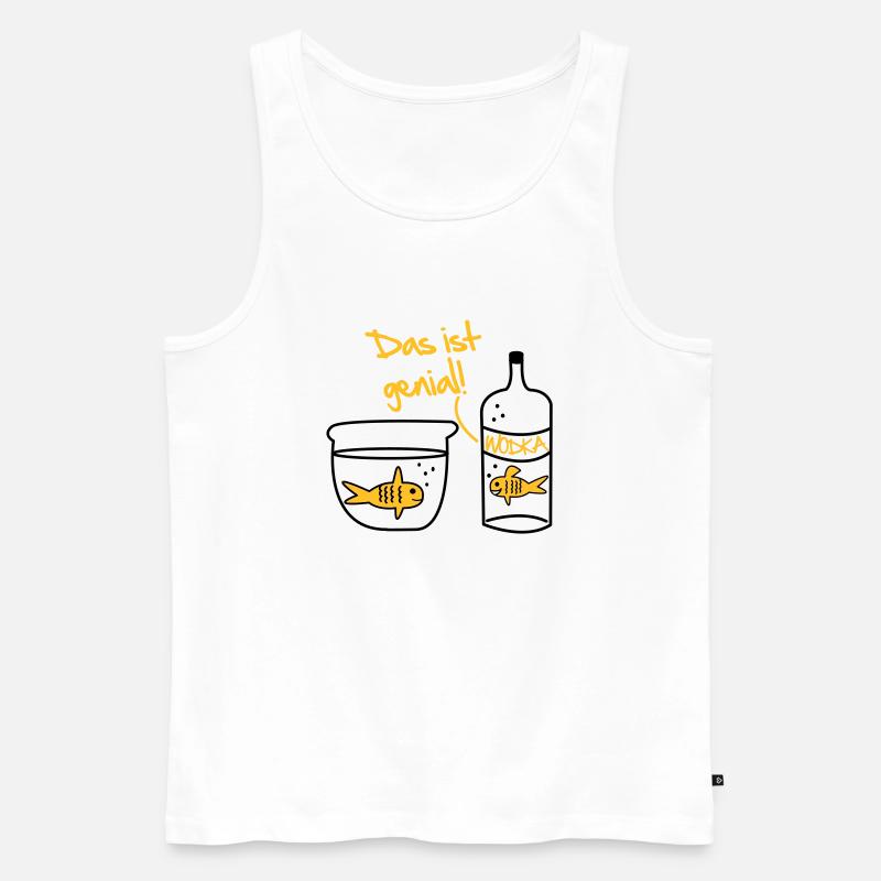 Goldfisch Wodka Design - Männer Premium Bio Tank Top - Weiß