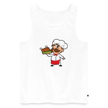 Cook roast cooking restaurant restaurant Gastätte - Men's Premium Organic Tank Top - white - Front - AI Model Male 178 light (178cm)