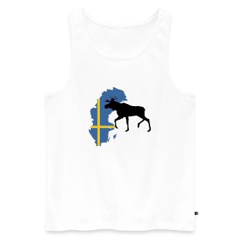 Schweden Elch - Männer Premium Bio Tank Top - Weiß - Vorne - Michal (187cm)