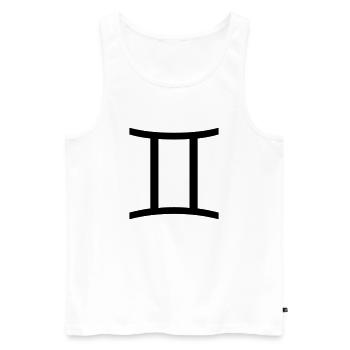 Zwilling - Männer Premium Bio Tank Top - Weiß - Vorne - Michal (187cm)