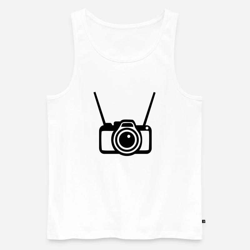 Kamera - Männer Premium Bio Tank Top - Weiß