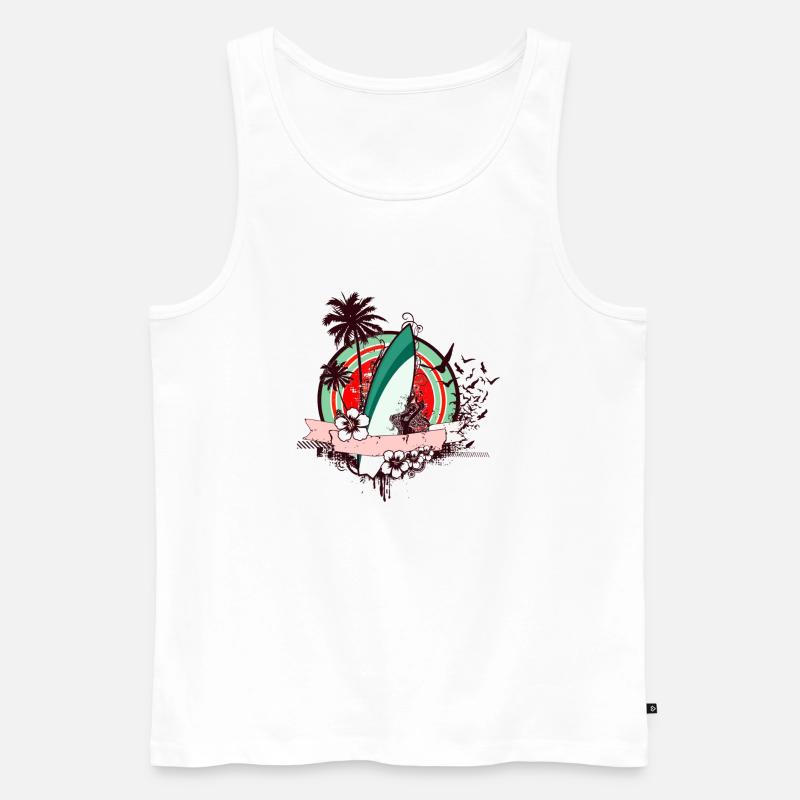 Surfboard-Design 03 - Männer Premium Bio Tank Top - Weiß