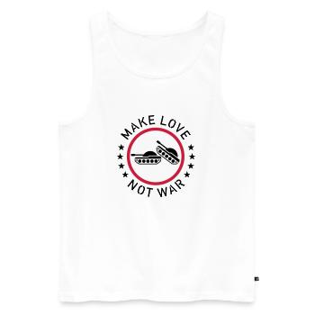 Make Love Not War (3C) - Männer Premium Bio Tank Top - Weiß - Vorne - AI Model Male 178 light (178cm)