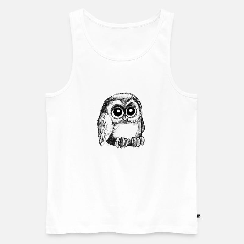 Eule - Männer Premium Bio Tank Top - Weiß