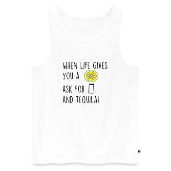 whenlifegivesu - Männer Premium Bio Tank Top - Weiß - Vorne - Michal (187cm)