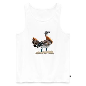Großtrappe - Männer Premium Bio Tank Top - Weiß - Vorne - Michal (187cm)