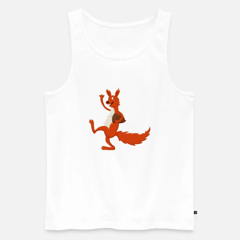 Eichhörnchen mit Eichel - Männer Premium Bio Tank Top - Weiß