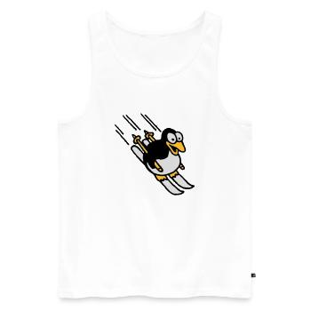 pinguin_ski_022011_e_3c - Männer Premium Bio Tank Top - Weiß - Vorne - Michal (187cm)