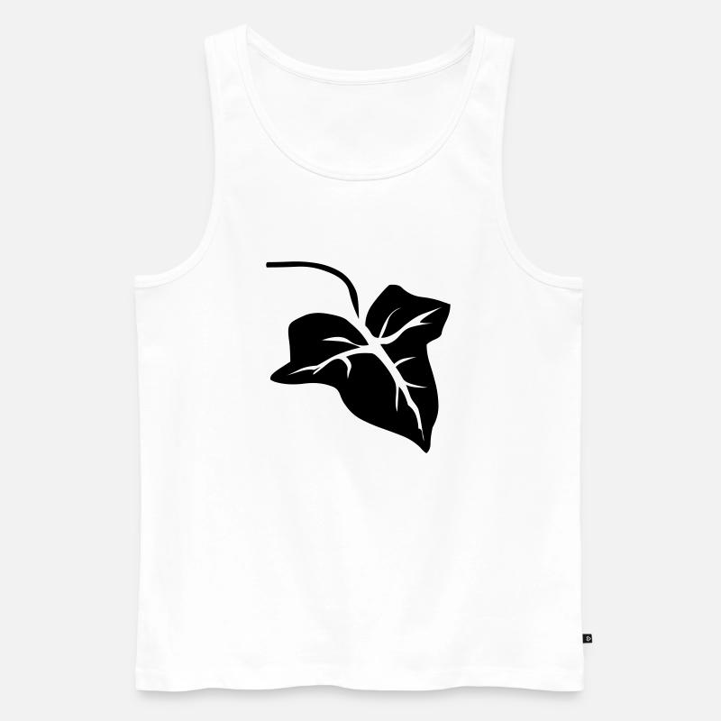 Efeu Blatt Leaf - Männer Premium Bio Tank Top - Weiß