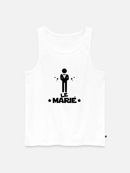 le marié,citations,message,bonhomme - Débardeur bio Premium Homme - blanc