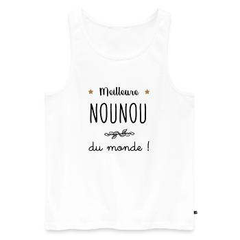 Meilleure Nounou du monde vecteur - Débardeur bio Premium Homme - blanc - Devant - Michal (187cm)