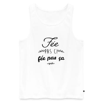 Fée pas ci fée pas ca - Débardeur bio Premium Homme - blanc - Devant - Michal (187cm)