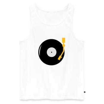 Schallplatte - DJ - Turntable - Männer Premium Bio Tank Top - Weiß - Vorne - Michal (187cm)