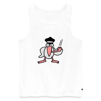 kapitan_mowe - Débardeur bio Premium Homme - blanc - Devant - Michal (187cm)