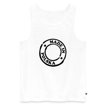 made_in_polska__f1 - Men's Premium Organic Tank Top - white - Front - Michal (187cm)