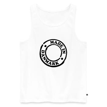 made_in_danmark__f1 - Männer Premium Bio Tank Top - Weiß - Vorne - AI Model Male 178 light (178cm)