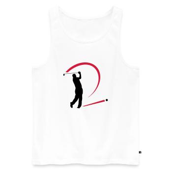 golfschwung - Männer Premium Bio Tank Top - Weiß - Vorne - AI Model Male 178 light (178cm)